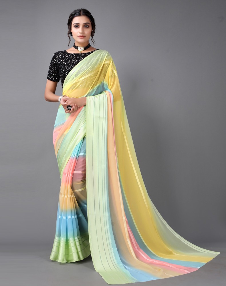 Plain georgette sarees top online flipkart