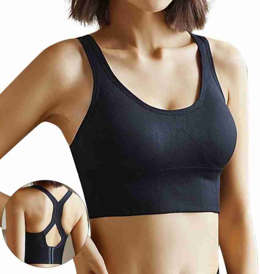 Women Sexy Sports Bra Gym Fitness Workout Top Strappy Yoga Sports Bra  Quick-Drying Vest (Blue 115Kg/170cm)