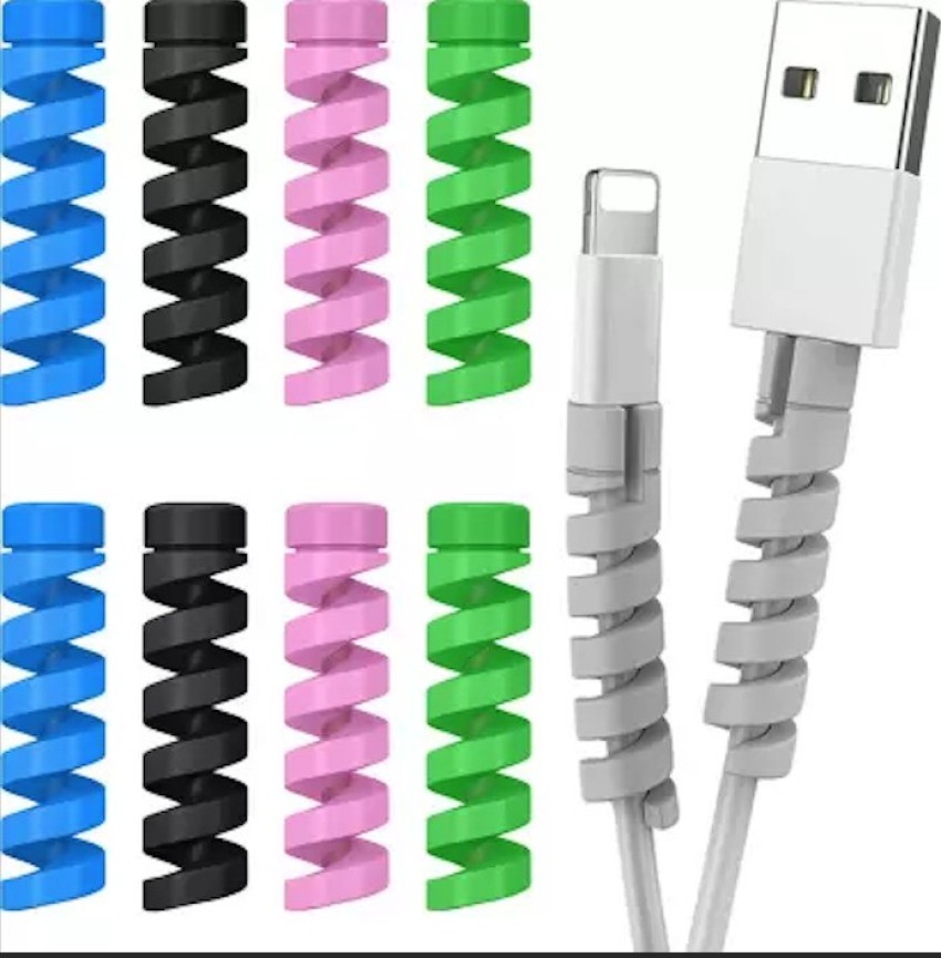12 Pieces Charger Cable Saver Cable Wire Protector USB Data Cable  Protective Anti Break Cover Sleeve Compatible for iPhone Charging Cable  Color Random 