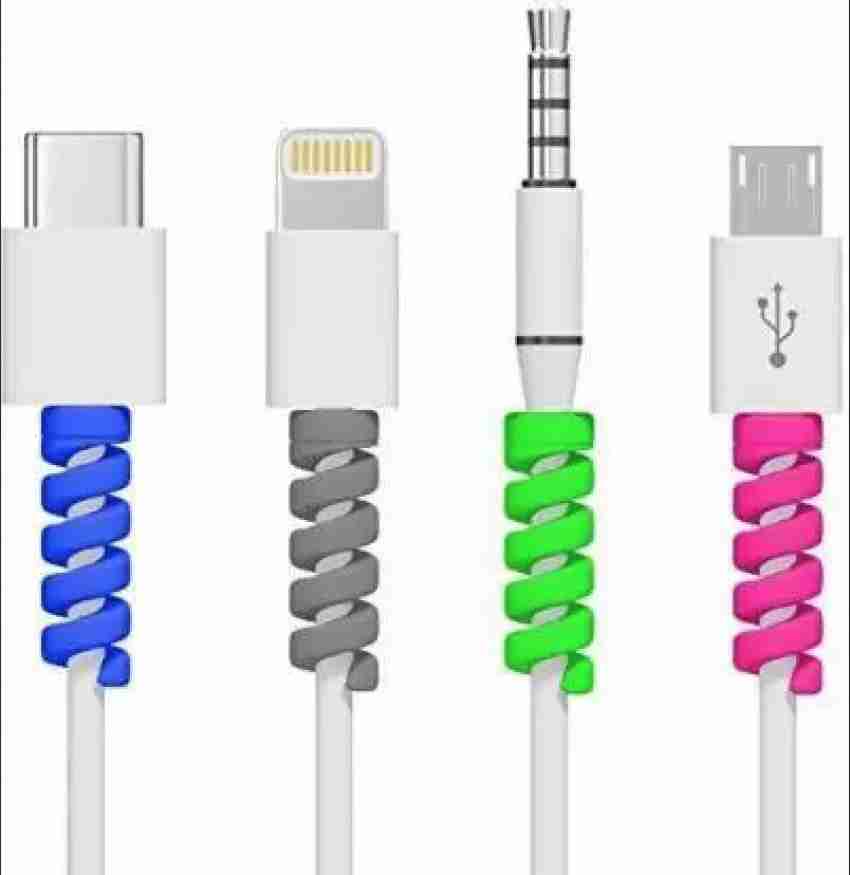 12 Pieces Charger Cable Saver Cable Wire Protector USB Data Cable  Protective Anti Break Cover Sleeve Compatible for iPhone Charging Cable  Color Random 