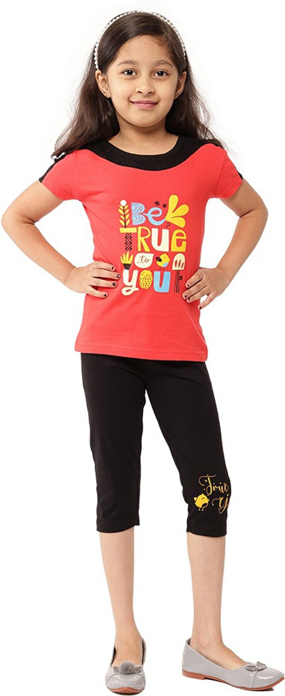 DSP Trends Girls Casual T shirt Three Fourth Pant Price in India