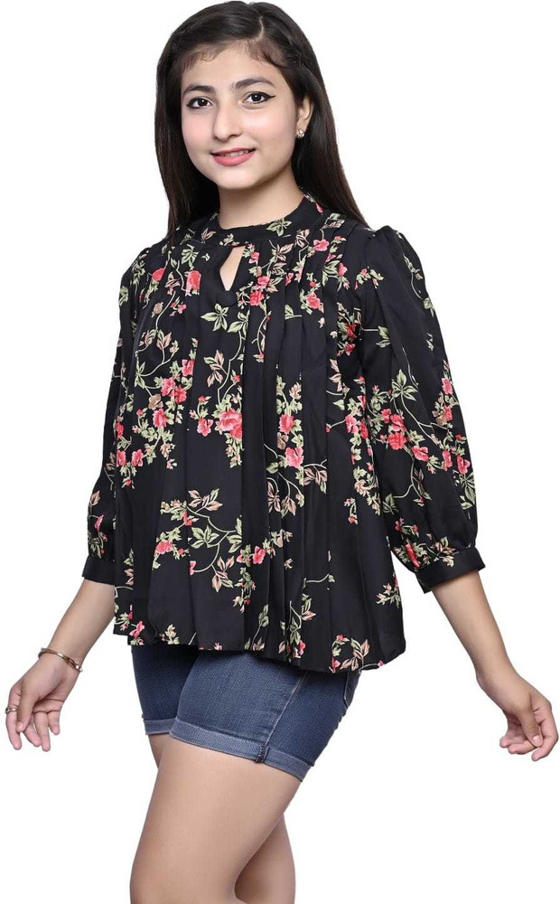 FASHIOFFLY Casual Floral Print Women Black Top Buy FASHIOFFLY Casual Floral Print Women Black Top Online at Best Prices in India Flipkart