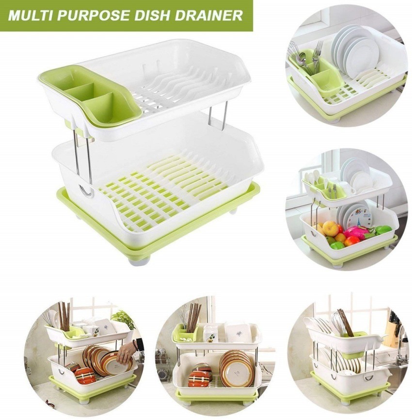 IGNITO Dish Drainer Kitchen Rack Plastic Two Layer Large Kitchen Sink Dish  Drainer Rack Cutlery Utensil FruitsVegetables Price in India - Buy IGNITO Dish  Drainer Kitchen Rack Plastic Two Layer Large Kitchen