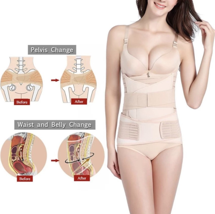 HIRVO 3 in 1 Post Pregnancy Belt After Delivery C-Section /Tummy Reduction  Free Size Abdominal Belt