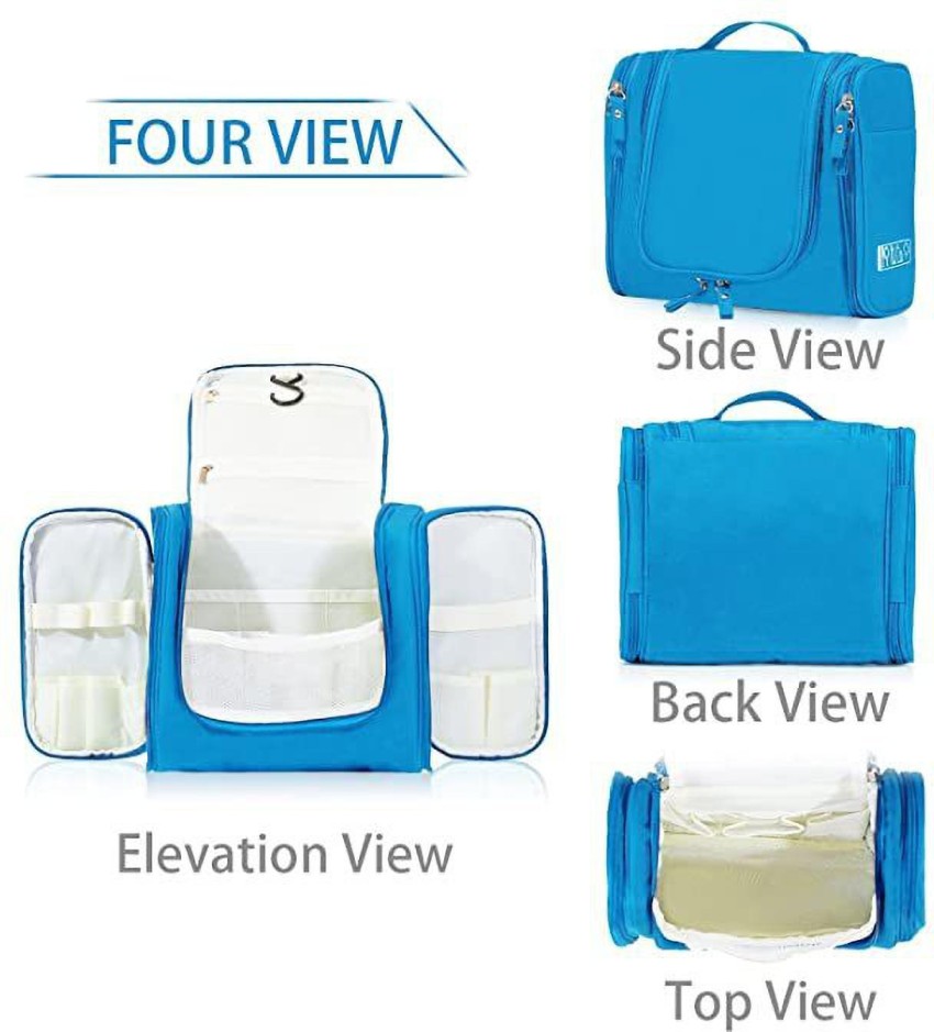 Unique Bargains Cosmetic Makeup Toiletry Clear PVC Travel Bath Wash Bag Holder Pouch Kit Yellow, Blue