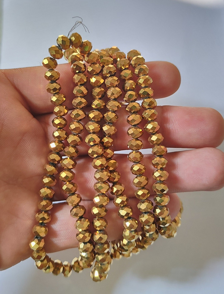Siddka Gold Colour Crystal Beads 8mm 1 Line 70 Beads Crystal Crystal Necklace Price in India Buy Siddka Gold Colour Crystal Beads 8mm 1 Line 70 Beads Crystal Crystal Necklace Online