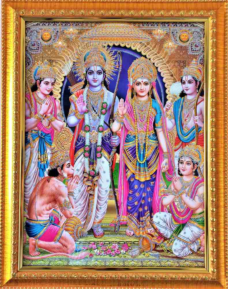 shreya arts frame wth glass Shree Ram/Ram Sita /Ram Darbar /Jay ...