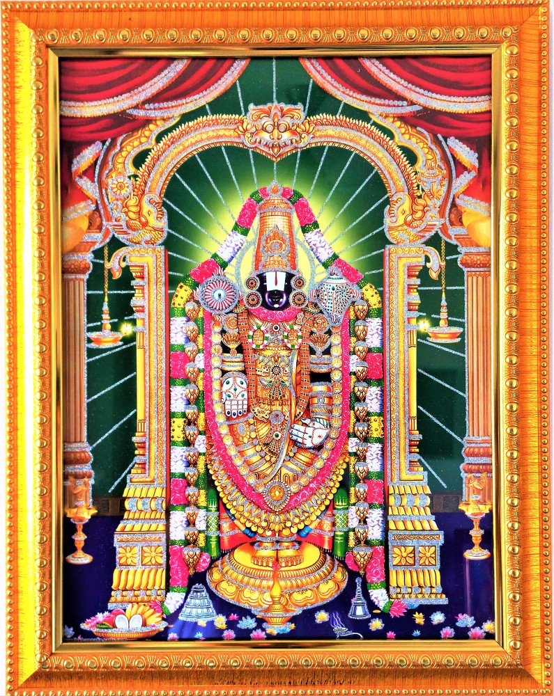 shreya arts frame wth glass Tirupati Balaji /Venkateswara Swamy ...