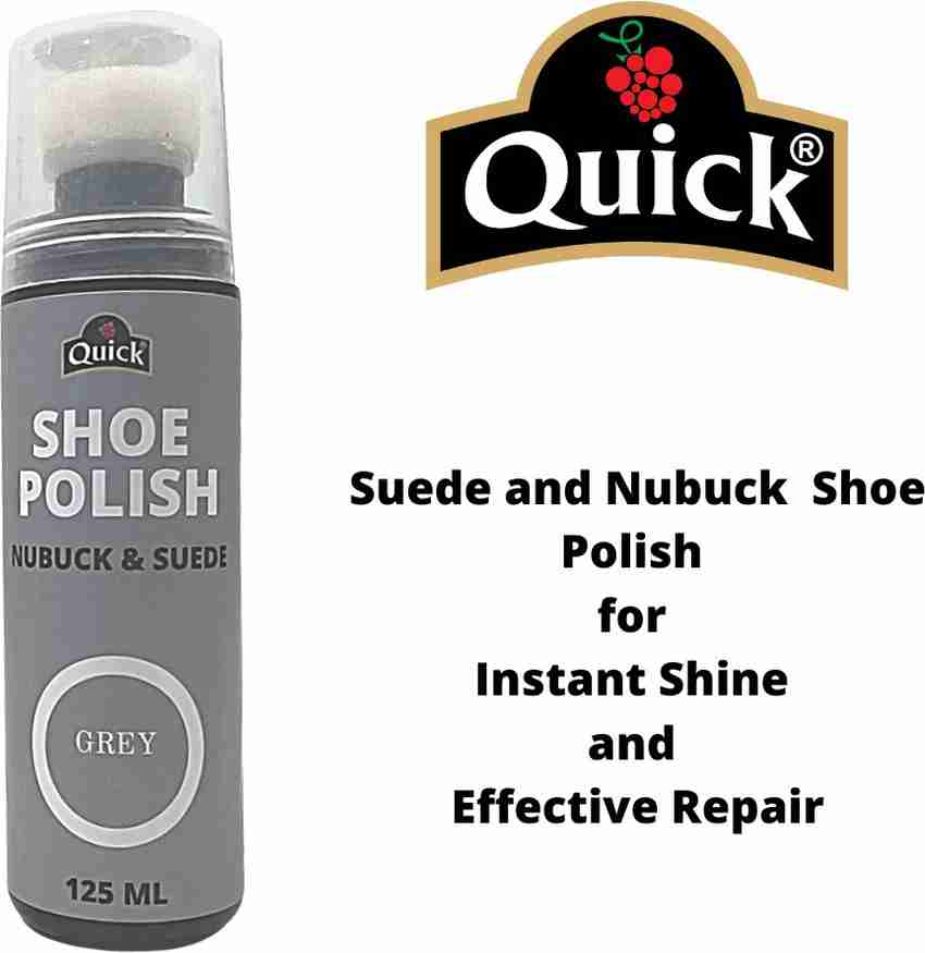 Quick Nubuck Suede Shoe Polish Color Grey Pack 125 ML Nubuck