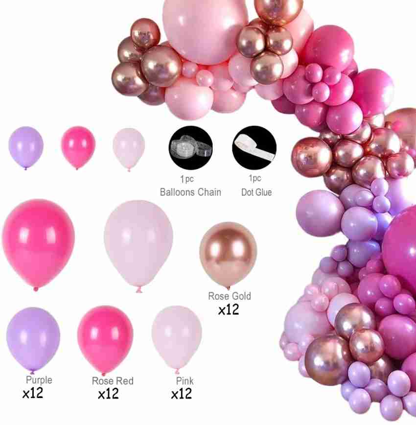 Hot Pink Pastel Pink White Balloons Garland Kit Of 51 Pcs For Party  Decorations