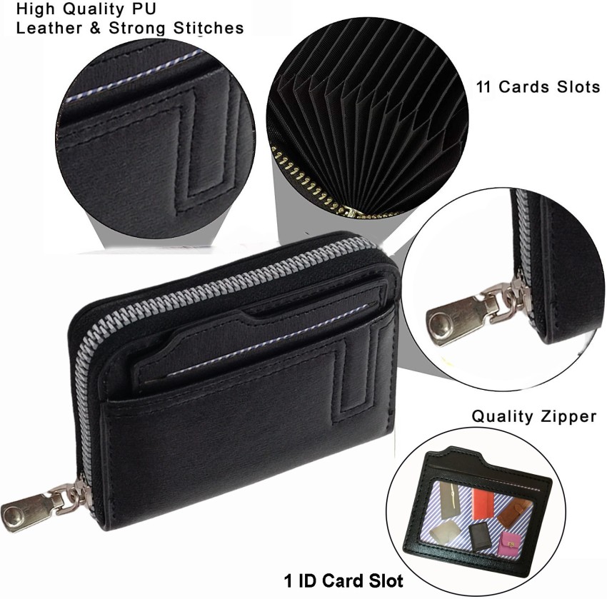 Flipkart SmartBuy 12 Slot Leather Money Wallet Credit/Debit Zipper  Purse 15 Card Holder - Card Holder