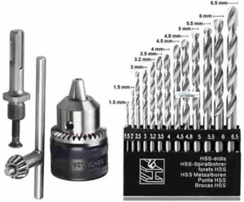 RetailPick 13 pcs of Hss Drill Bit Set And 13mm Drill Chuck With