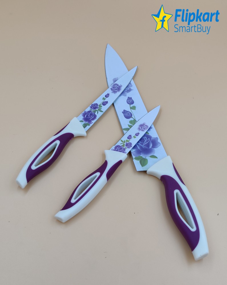 Buy CAROTE Knife Set, Stainless Steel Knife for Kitchen Use, Chef's Knife  Set, Santoku Knife & Non-Slip Handle with Blade Cover, Set of 3(Blue,  Green, Pink) Online at Low Prices in India 