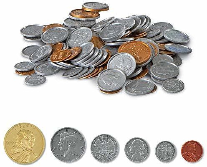 hand2mind Fake Money Coin Classroom Set Detailed Fake Coins Prop