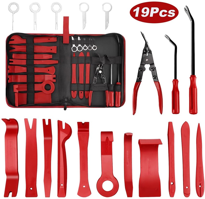 GSK Cut 19Pc Auto Trim Removal Tool Kit Pry Car Panel Stereo Removal Plier  Storage Bag Lever Tool Price in India - Buy GSK Cut 19Pc Auto Trim Removal  Tool Kit Pry Car Panel Stereo Removal Plier Storage Bag Lever Tool online  at
