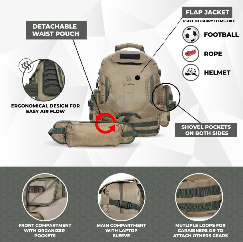 Backpack with detachable discount compartments