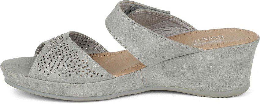 Grey wedges best sale closed toe