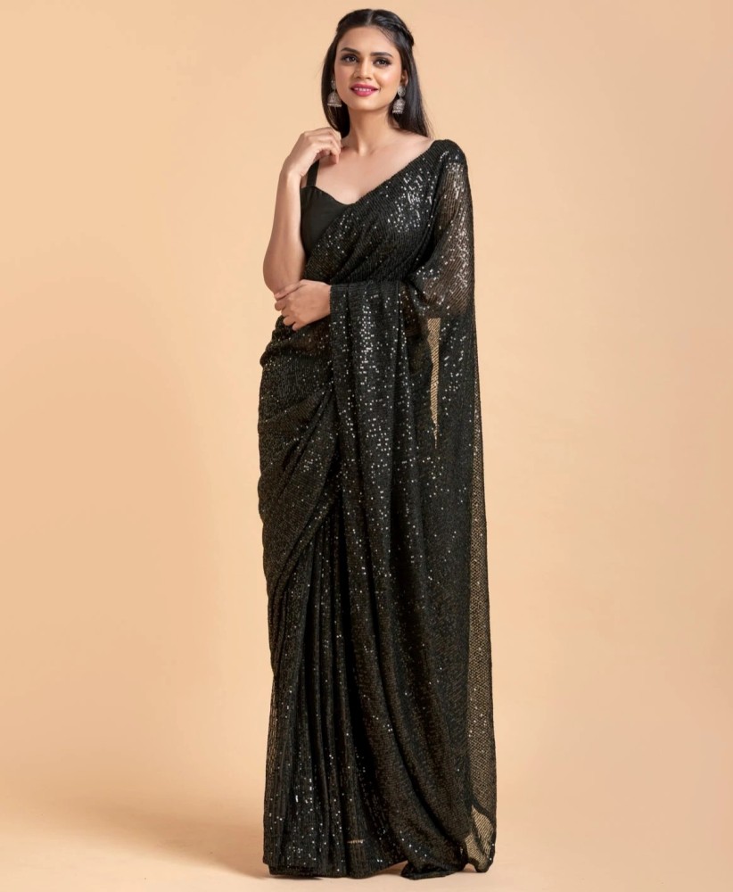 Black saree outlet online flipkart