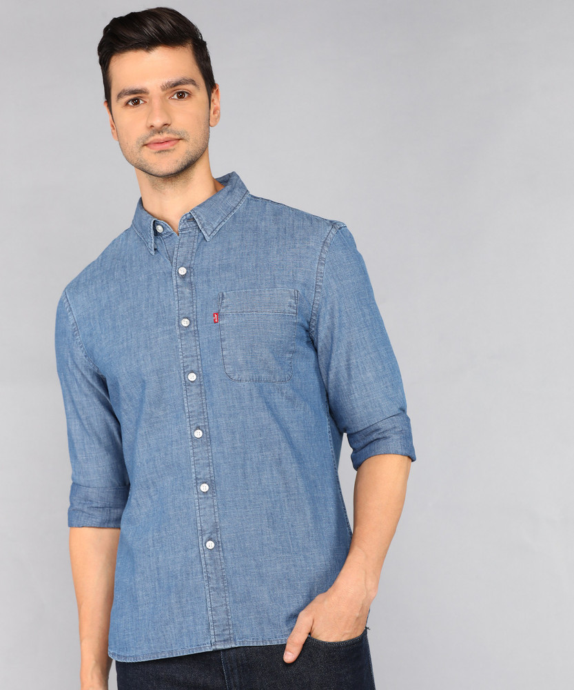 Buy US Polo Assn Denim Co Indigo Classic Solid Chambray Shirt   NNNOWcom