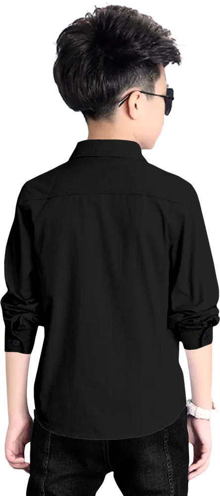 STUD APPARELS Boys Self Design Casual Black Shirt Buy STUD