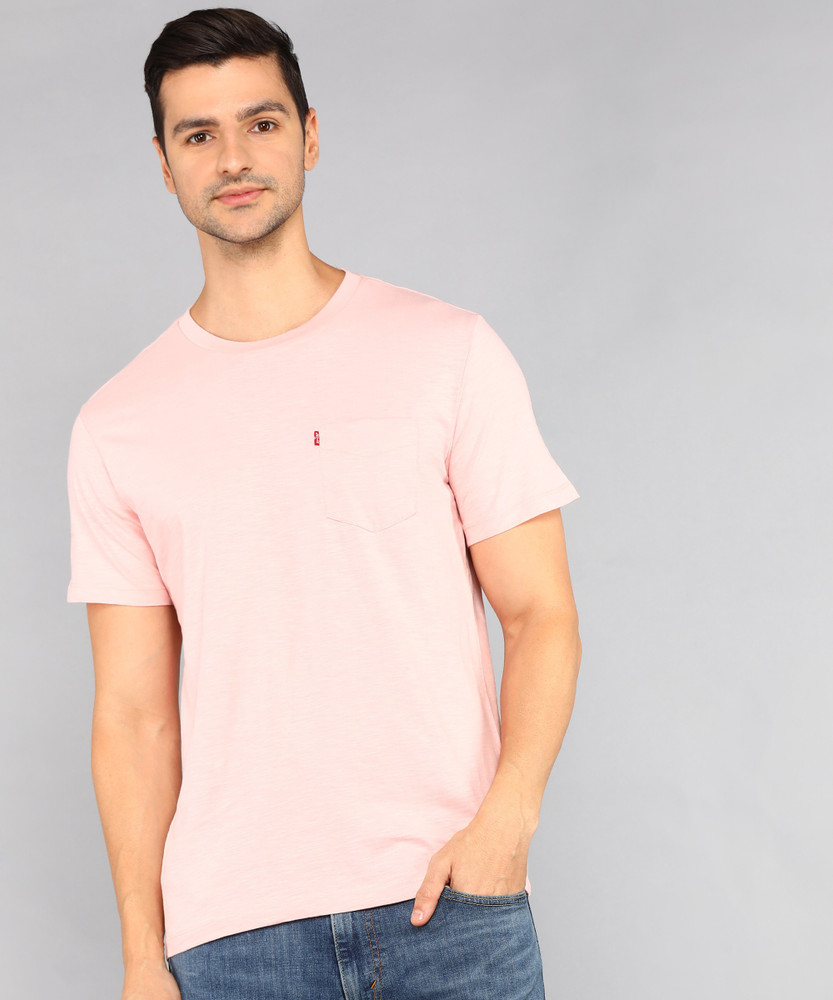 LEVI S Solid Men Crew Neck Pink T Shirt Buy LEVI S Solid Men Crew Neck Pink T Shirt Online at Best Prices in India Flipkart