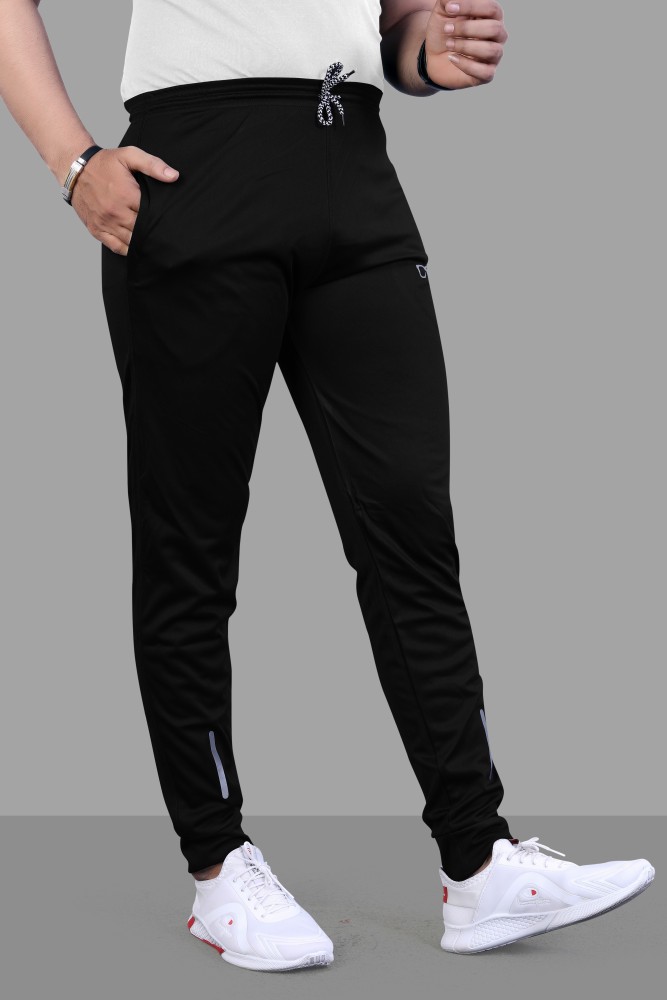 Men Black Solid Sports Track Pants -7013 | khazanti.com