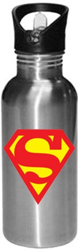 Shop Superman Printed Water Bottle with Straw - 500 ml Online