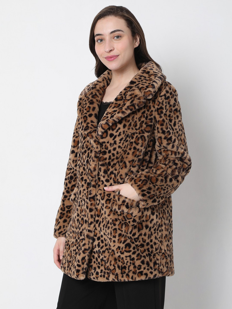 H and m deals leopard print coat