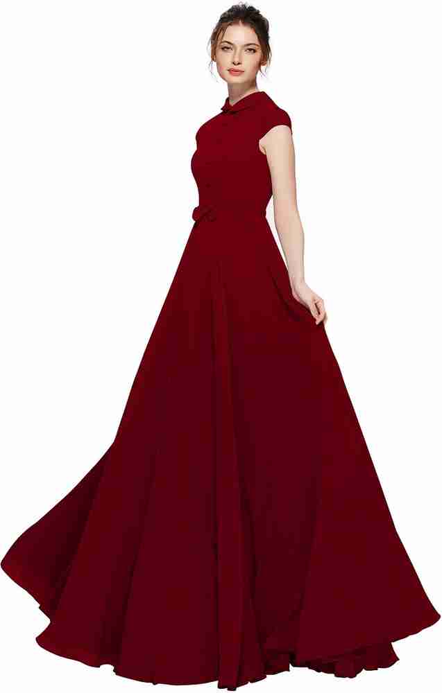 FACHARA Women Gown Maroon Dress Buy FACHARA Women Gown Maroon