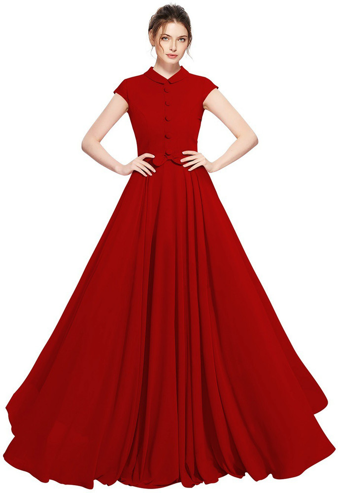 Red colour gown for sale girls