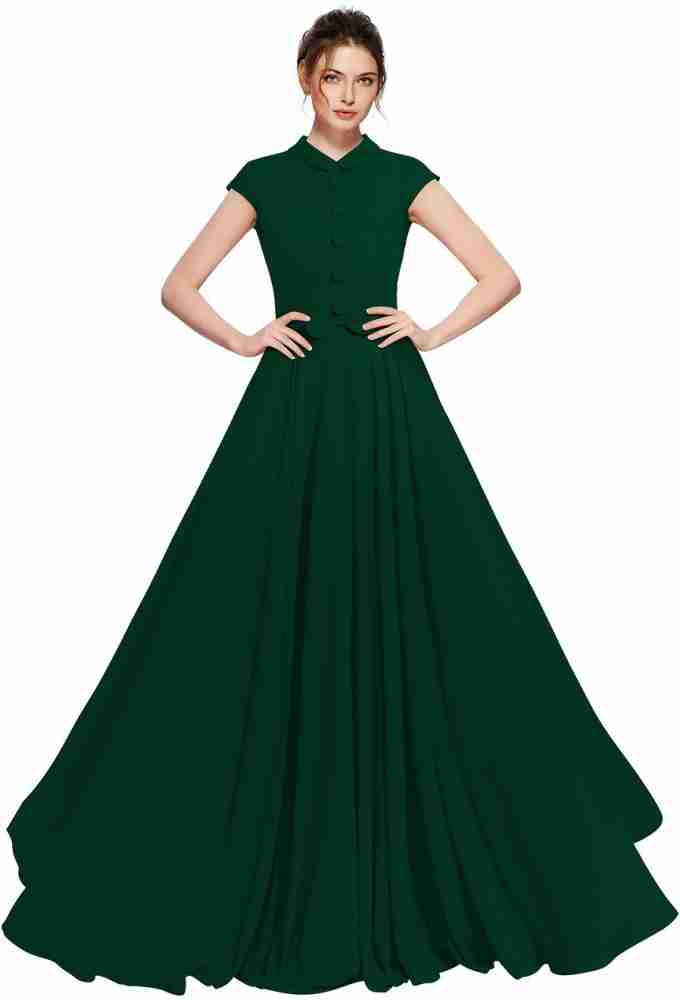 FACHARA Women Gown Green Dress - Buy FACHARA Women Gown Green Dress Online  at Best Prices in India