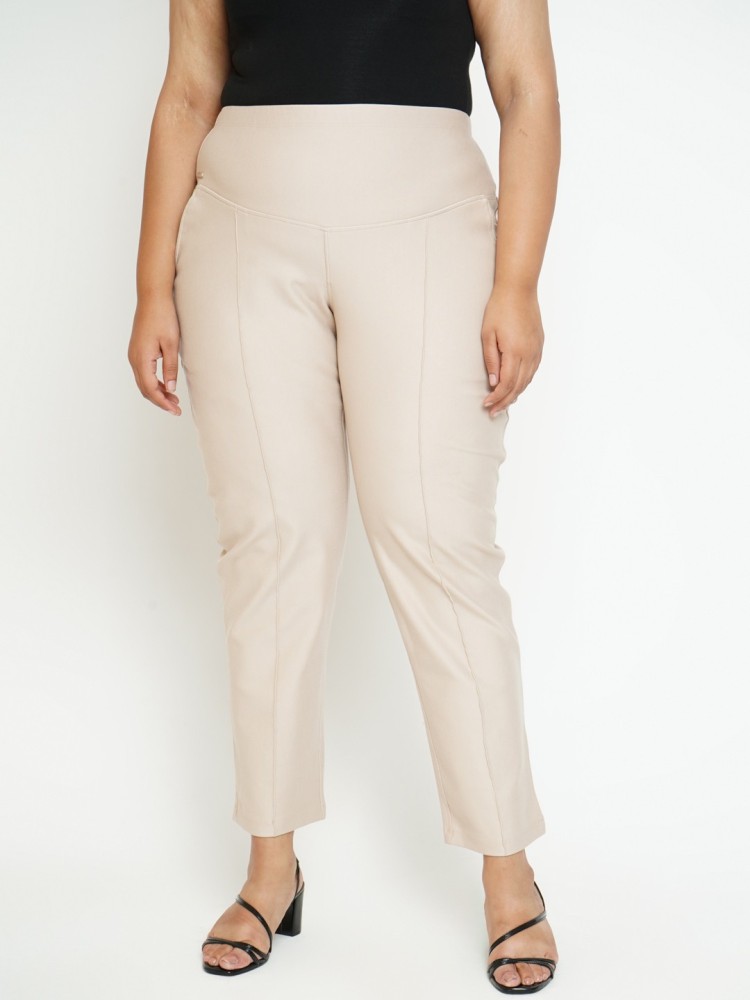Amydus Relaxed Women Beige Trousers - Buy Amydus Relaxed Women