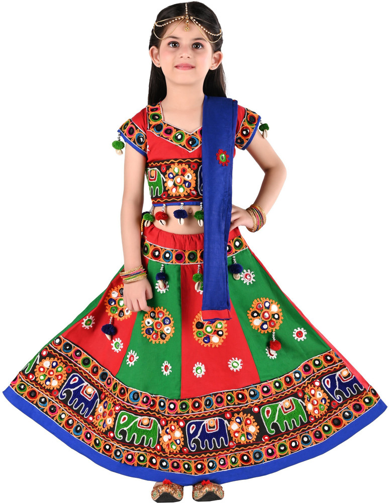 AHHAAAA Girls Lehenga Choli Ethnic Wear Embroidered Ghagra Choli
