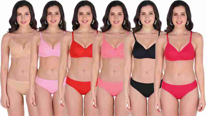 Buy Body Tonic Women Cotton Printed Bra Panty Set for Women Lingerie Set Bra  Panty Set Combo (Pack of 1) Pink at