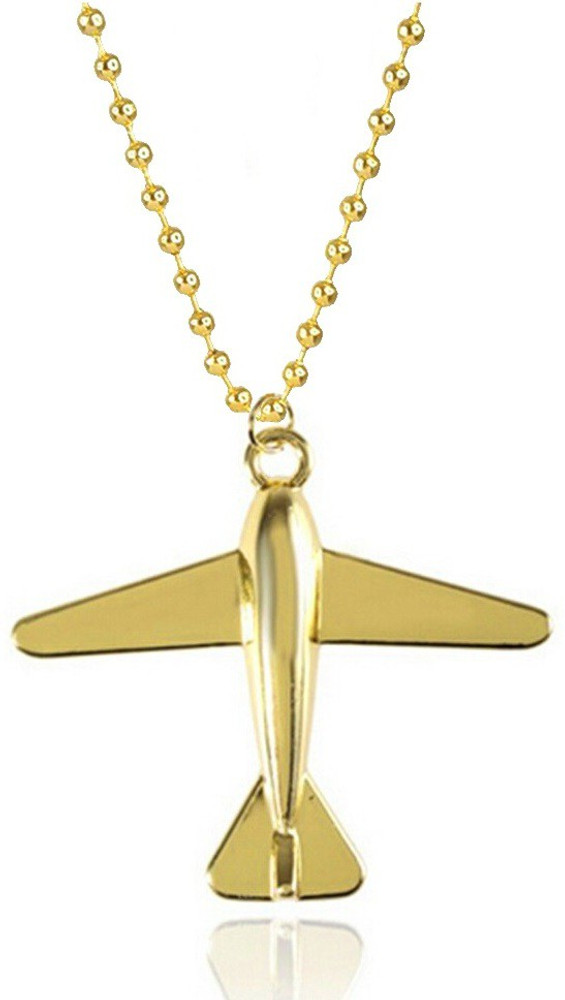 Airtick Golden Metal Airplane Aircraft Plane Hip Hop Locket