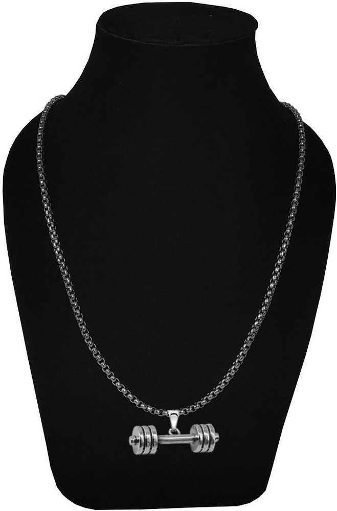 Dumbbell hotsell locket chain