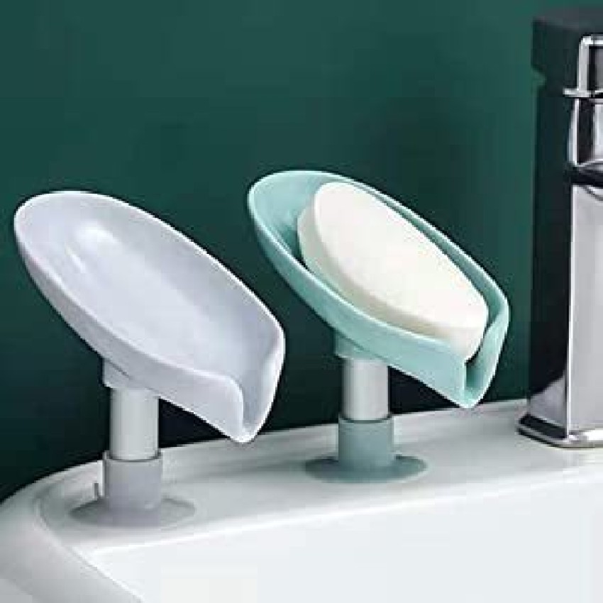 Bathroom Shower Soap Holder Wall Leaf Shape Suction Soap Dish