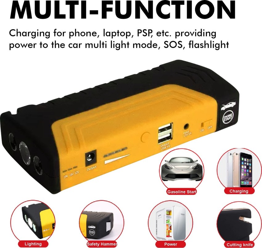 Otoroys 69800mAh With 12V LED Flash Dual USB Car Jump Starter Booster Power  Bank Charger 1 ft Battery Jumper Starter Price in India - Buy Otoroys  69800mAh With 12V LED Flash Dual