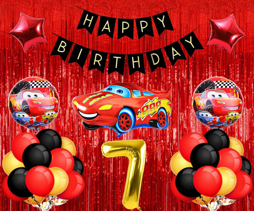 FLICK IN Mcqueen Theme 7th Birthday Decoration for Boys Mcqueen
