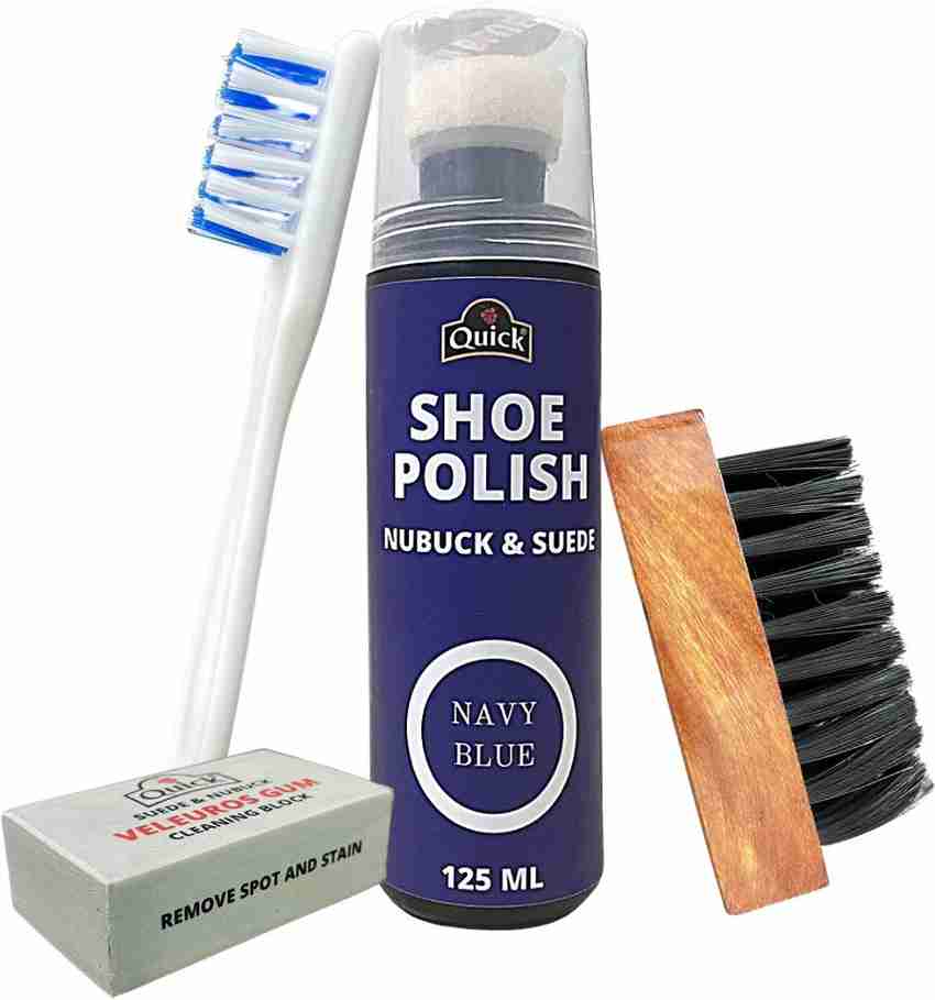 Quick Nubuck Suede Shoe Polish and Shoe Care Kit Color Navy