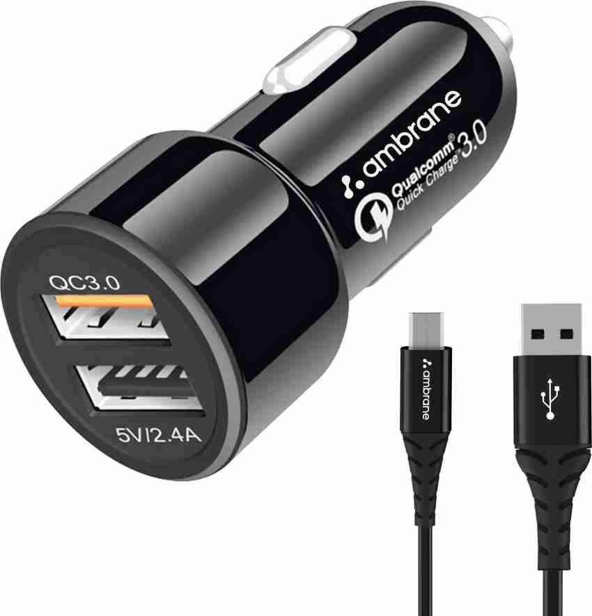 Ambrane 27 W Qualcomm Certified Turbo Car Charger Price in India