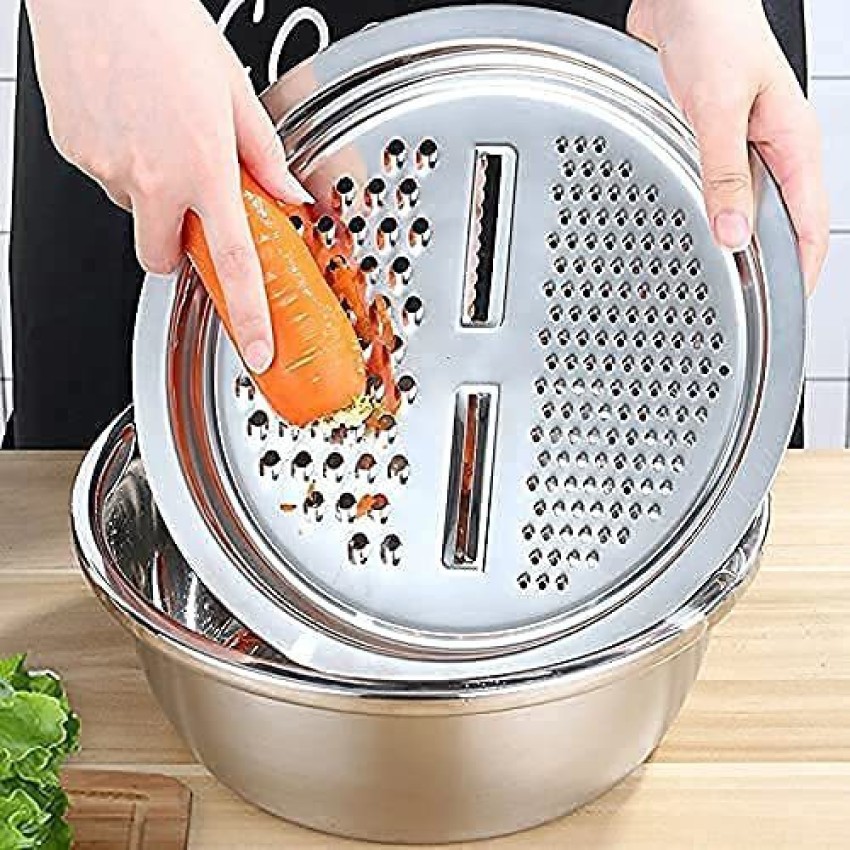 1pc Multifunction Stainless Steel Vegetable Grater, Classic Silver Grater  For Kitchen