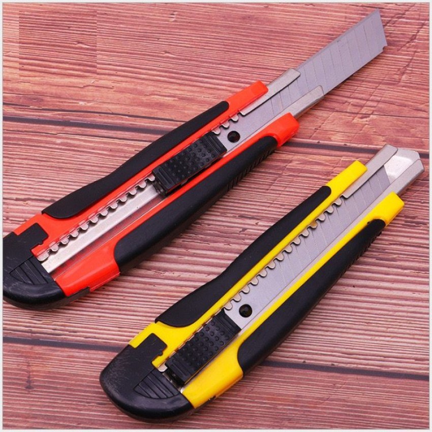 dinojames Heavy Duty 18 mm Cutter Knife with free Plastic Grip Hand-held  Paper Cutter 2pc Paper cutter 2pc Metal Cutter Price in India - Buy  dinojames Heavy Duty 18 mm Cutter Knife