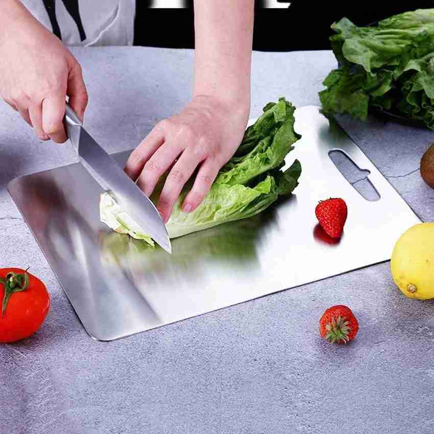 KITCHEN CLUE Heavy Duty 304 Grade Quality SS Chopping Board For