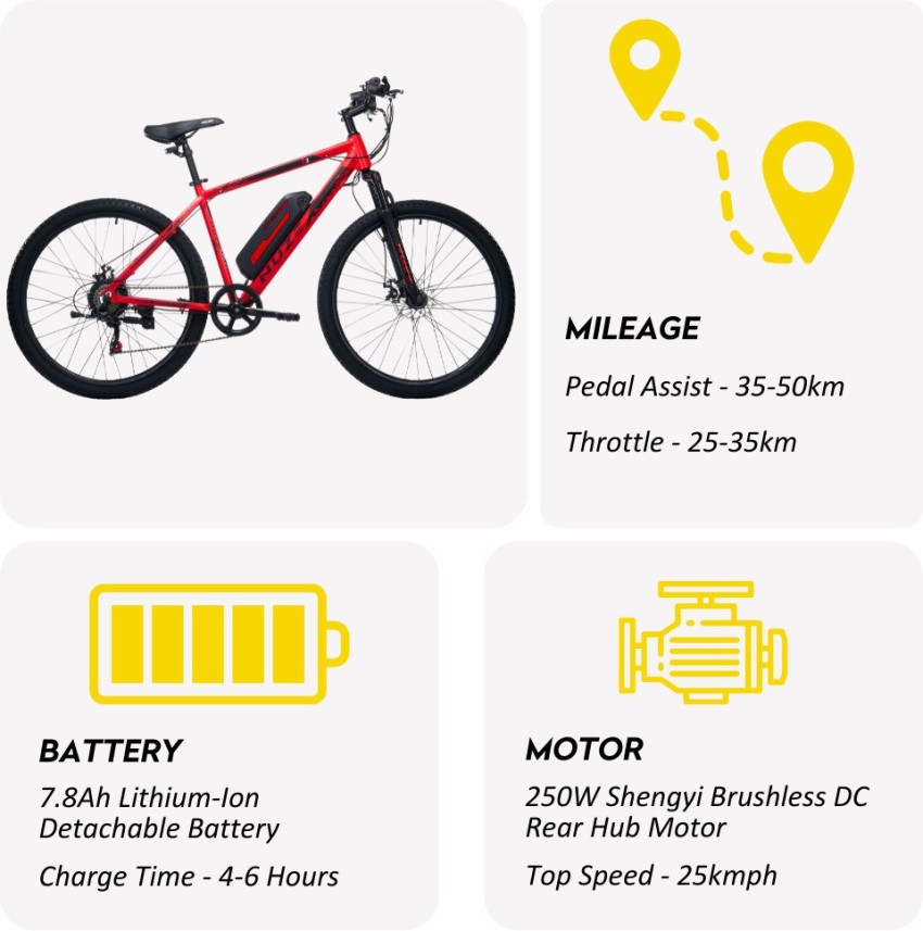 Cycle with cheap motor and battery