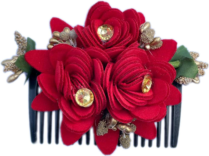 GuruEmbellish Fancy Flower Side Comb Clip Bridal Hair Accessories