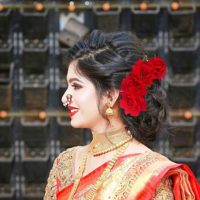 5 Hairstyle Ideas To Pair With A Red Saree