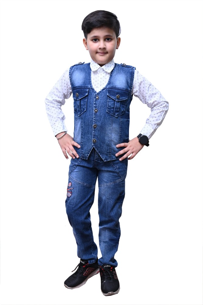 Jeans and waistcoat on sale combo