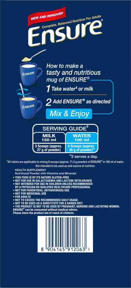 Ensure Vanilla Powder 1kg, Packaging Type: Box at Rs 1435/kg in Madurai