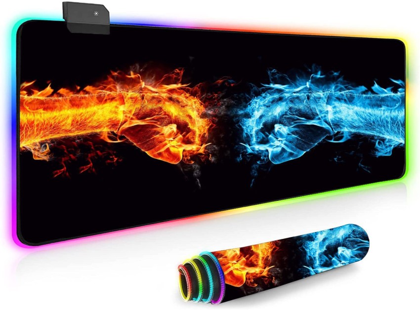 Speed RGB Gaming Mouse Pad, Soft Glowing 14 LED Modes, Gaming Desk Keyboard  Pad, Mouse Mat, Non-Slip Rubber Base - 78x30 cm - Black